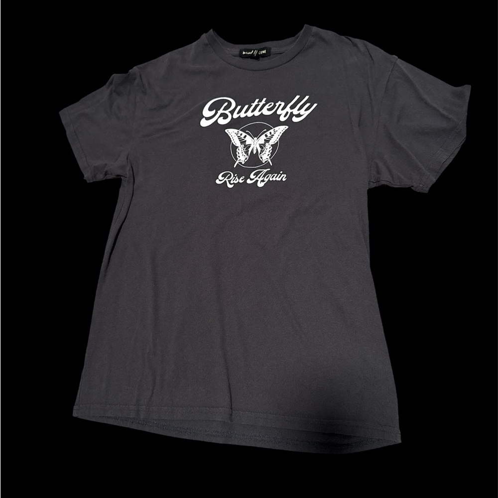 Graphic Tee with Butterfly Design